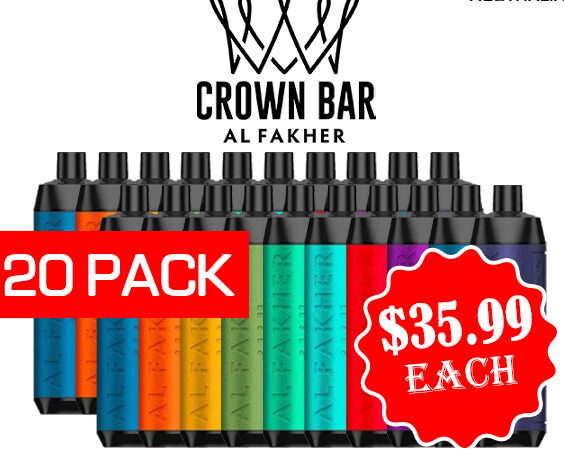 ALFAKHER CROWN BAR – 8000 PUFFS – 20 PACK