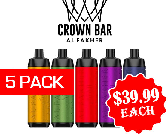 ALFAKHER CROWN BAR – 8000 PUFFS – 5 PACK