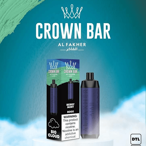 ALFAKHER CROWN BAR BERRY MINT - 8000 PUFFS ALFAKHER CROWN BAR BERRY MINT - 8000 PUFFS