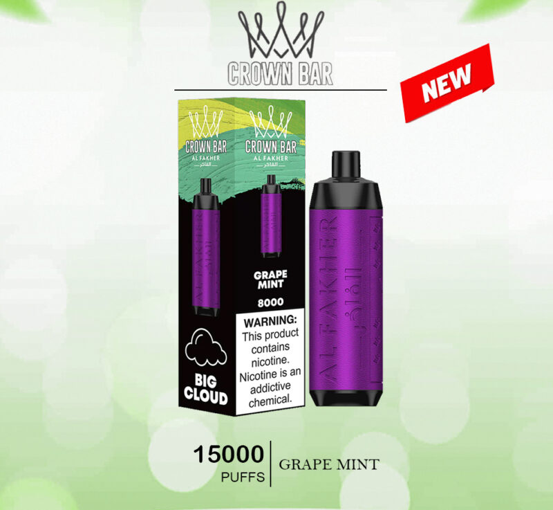 ALFAKHER CROWN BAR - GRAPE MINT - 15000 PUFFS ALFAKHER CROWN BAR - GRAPE MINT - 15000 PUFFS