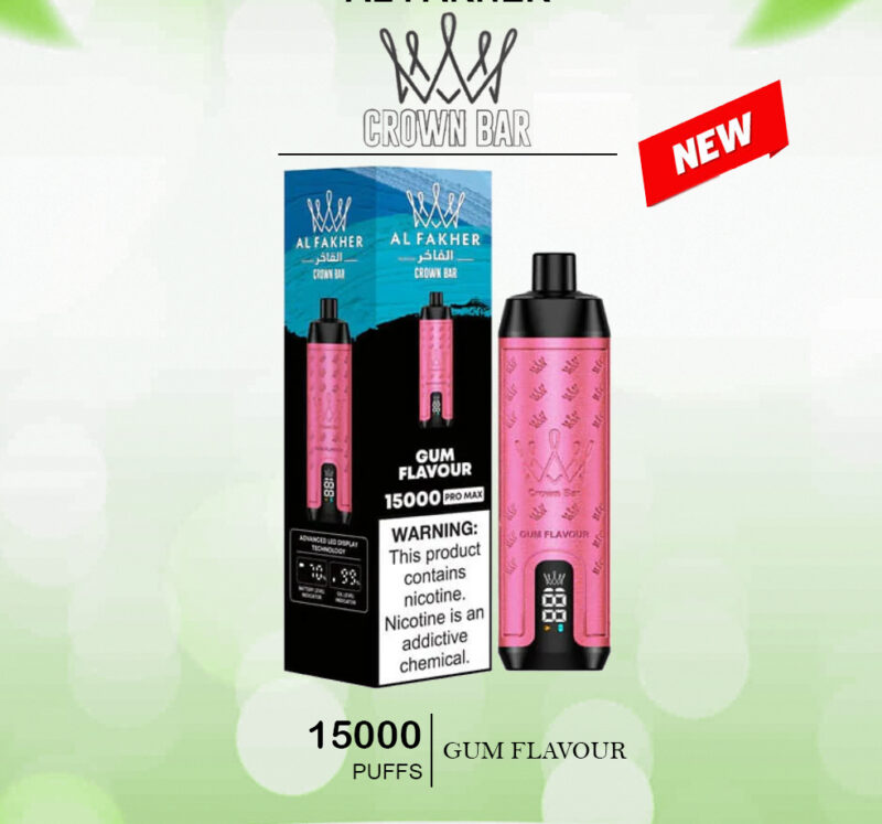 ALFAKHER CROWN BAR - GUM FLAVOUR - 15000 PUFFS