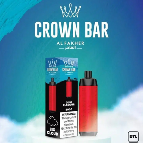 ALFAKHER CROWN BAR GUM FLAVOUR - 8000 PUFFS ALFAKHER CROWN BAR GUM FLAVOUR - 8000 PUFFS