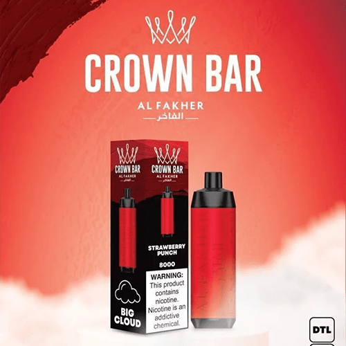 ALFAKHER CROWN BAR STRAWBERRY PUNCH - 8000 PUFFS