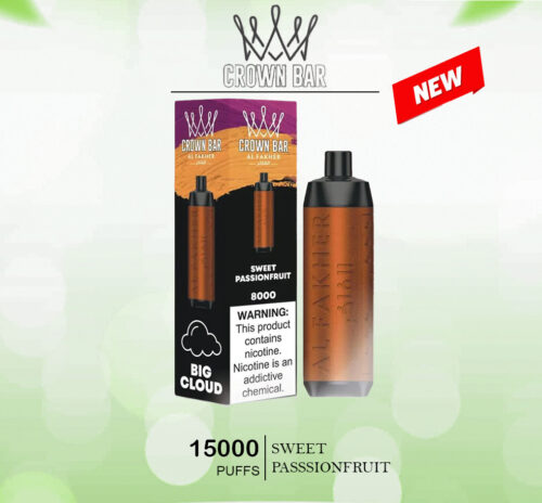 ALFAKHER CROWN BAR - SWEET PASSSIONFRUIT - 15000 PUFFS ALFAKHER CROWN BAR - SWEET PASSSIONFRUIT - 15000 PUFFS