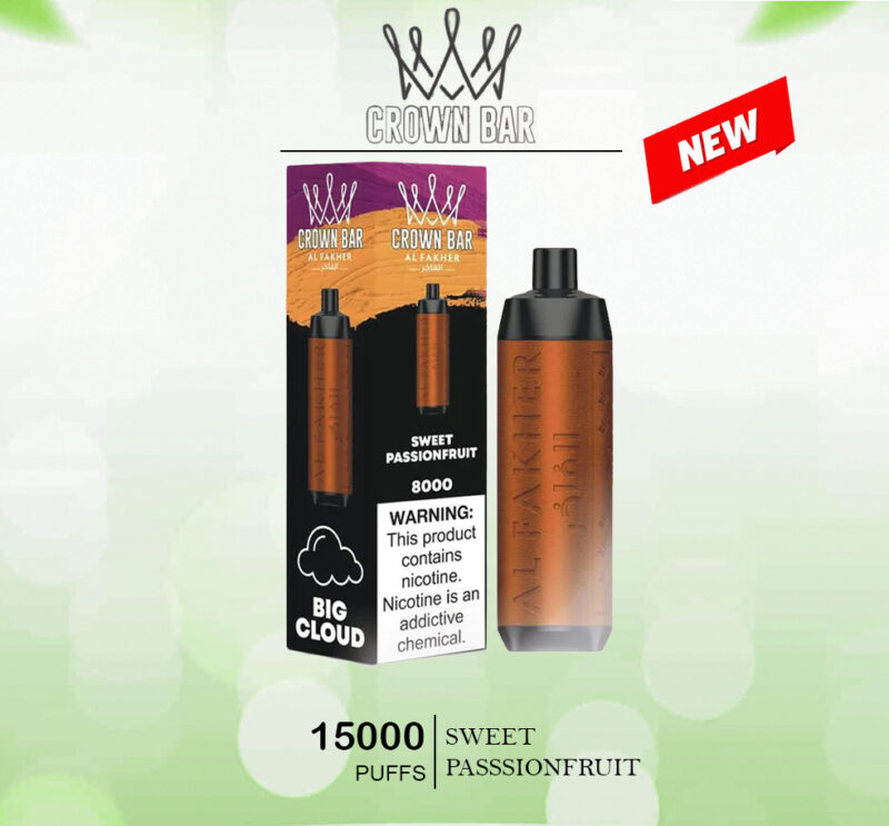 ALFAKHER CROWN BAR - SWEET PASSSIONFRUIT - 15000 PUFFS ALFAKHER CROWN BAR - SWEET PASSSIONFRUIT - 15000 PUFFS