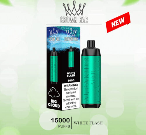 ALFAKHER CROWN BAR - WHITE FLASH - 15000 PUFFS