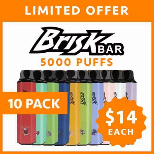 BRISK BAR – 5000 PUFFS – 10 PACK BRISK BAR – 5000 PUFFS – 10 PACK