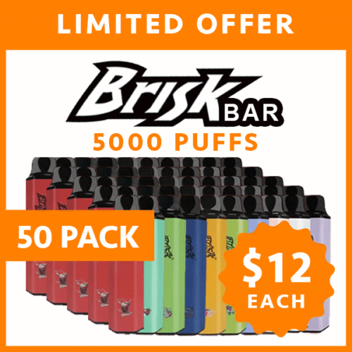 BRISK BAR – 5000 PUFFS – 50 PACK BRISK BAR – 5000 PUFFS – 50 PACK