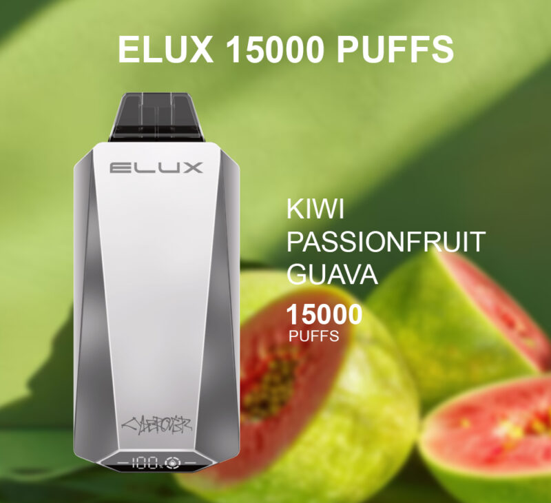 ELUX KIWI PASSIONFRUIT GUAVA - 15000 PUFFS ELUX KIWI PASSIONFRUIT GUAVA - 15000 PUFFS