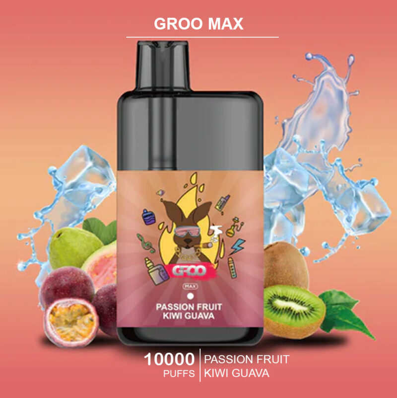 GROO MAX - PASSION FRUIT KIWI GUAVA - 10000 PUFFS GROO MAX - PASSION FRUIT KIWI GUAVA - 10000 PUFFS