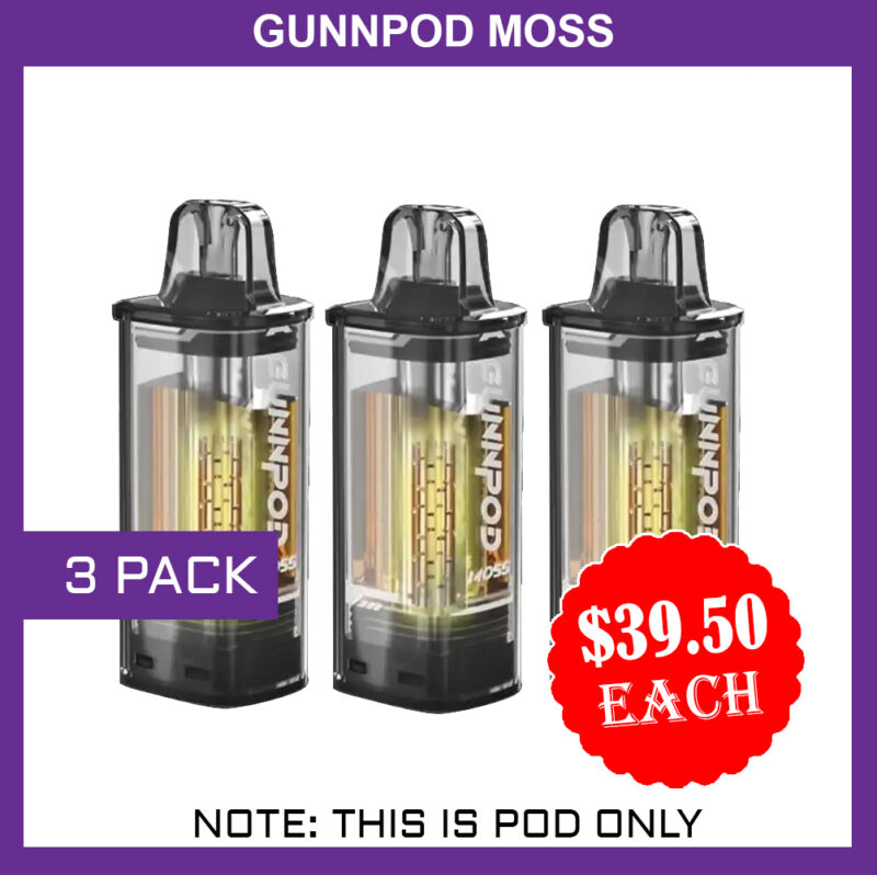 GUNNPOD MOSS - 3 PACK - 8000 PUFFS - POD ONLY GUNNPOD MOSS - 3 PACK - 8000 PUFFS - POD ONLY