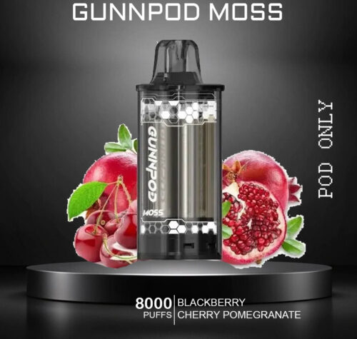 GUNNPOD MOSS - BLACKBERRY CHERRY POMEGRANATE - 8000 PUFFS - POD ONLY