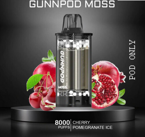 GUNNPOD MOSS - CHERRY POMEGRANATE ICE - 8000 PUFFS - POD ONLY