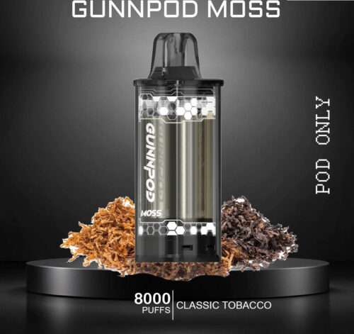 GUNNPOD MOSS - CLASSIC TOBACCO - 8000 PUFFS - POD ONLY