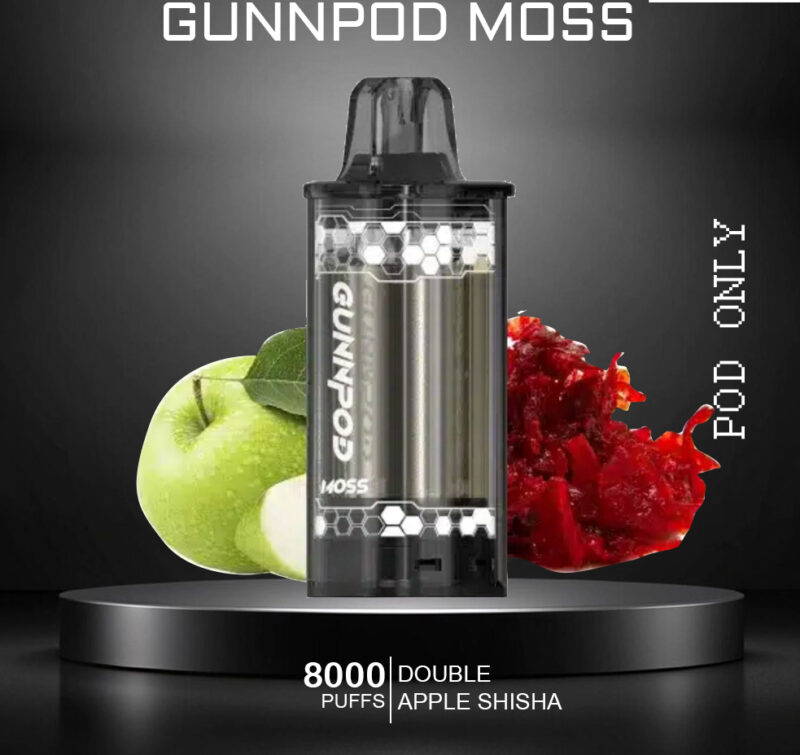 GUNNPOD MOSS - DOUBLE APPLE SHISHA - 8000 PUFFS - POD ONLY
