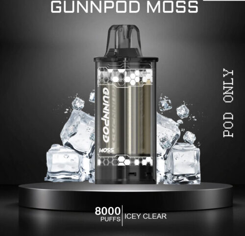 GUNNPOD MOSS - ICY CLEAR - 8000 PUFFS - POD ONLY