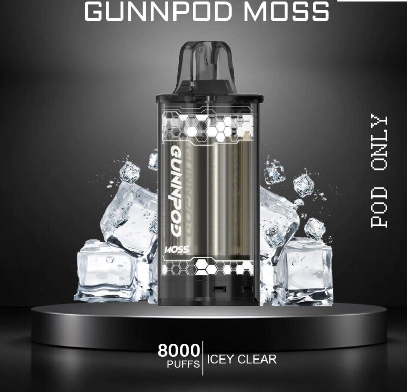 GUNNPOD MOSS - ICY CLEAR - 8000 PUFFS - POD ONLY