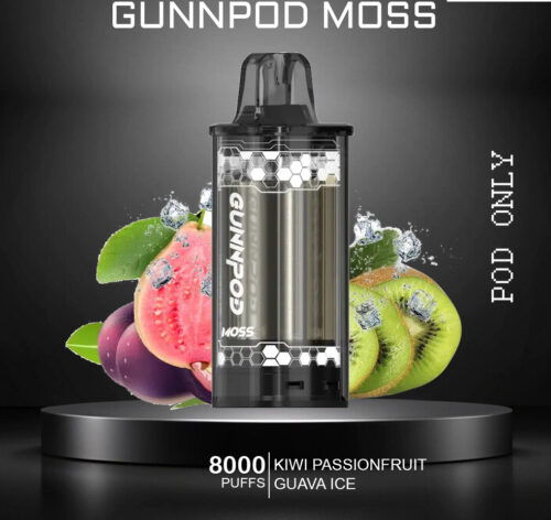GUNNPOD MOSS - KIWI PASSIONFRUIT GUAVA ICE - 8000 PUFFS - POD ONLY GUNNPOD MOSS - KIWI PASSIONFRUIT GUAVA ICE - 8000 PUFFS - POD ONLY