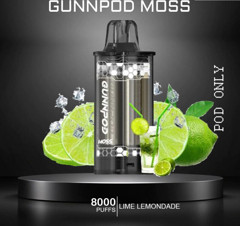 GUNNPOD MOSS - LIME LEMONDADE - 8000 PUFFS - POD ONLY