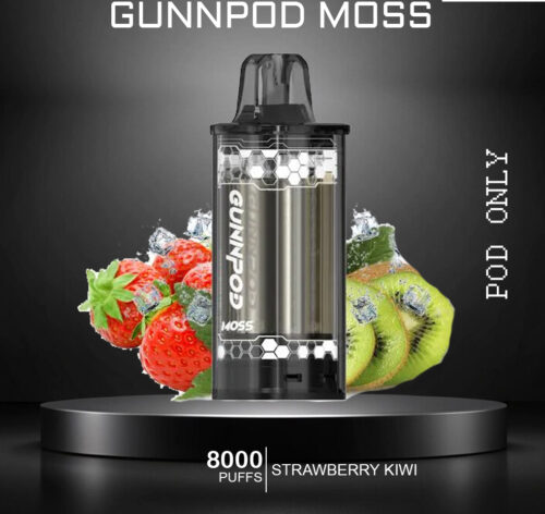 GUNNPOD MOSS - STRAWBERRY KIWI ICE - 8000 PUFFS - POD ONLY GUNNPOD MOSS - STRAWBERRY KIWI ICE - 8000 PUFFS - POD ONLY