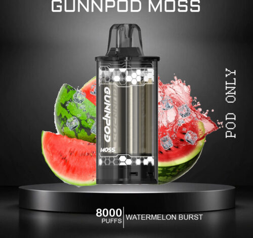 GUNNPOD MOSS - WATERMELON BURST - 8000 PUFFS - POD ONLY GUNNPOD MOSS - WATERMELON BURST - 8000 PUFFS - POD ONLY