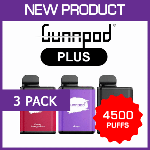 GUNNPOD PLUS – 4500 PUFFS – 3 PACK GUNNPOD PLUS – 4500 PUFFS – 3 PACK