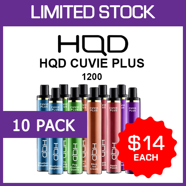 HQD CUVIE PLUS – 1200 PUFFS – 10 PACK HQD CUVIE PLUS – 1200 PUFFS – 10 PACK