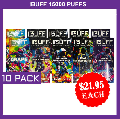 IBUFF SHISHA 15000 PUFFS - 10 PACK
