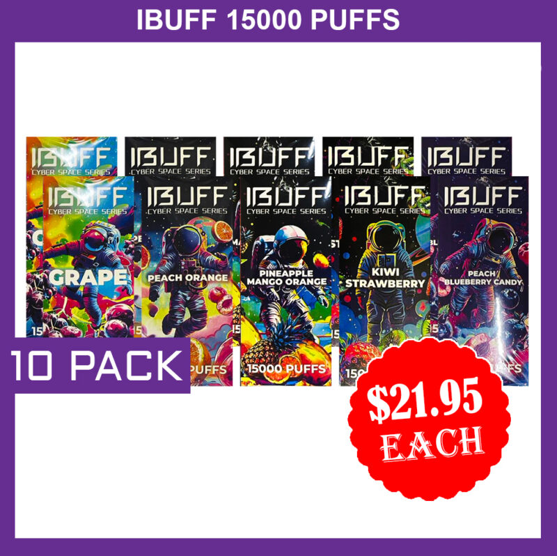 IBUFF SHISHA 15000 PUFFS - 10 PACK