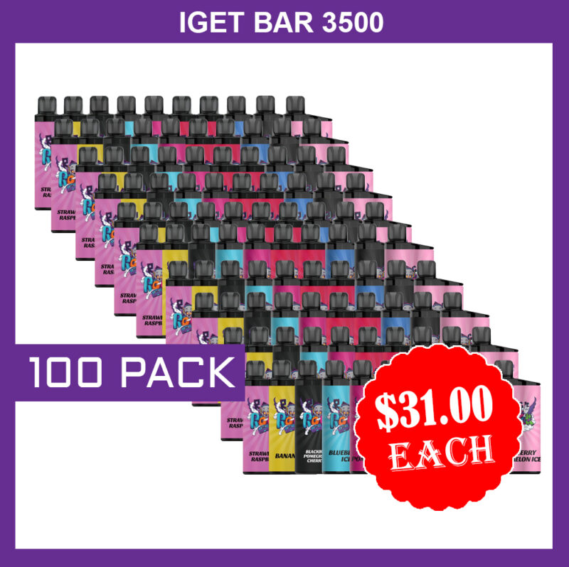 IGET BAR – 3500 PUFFS – 100 PACK IGET BAR – 3500 PUFFS – 100 PACK