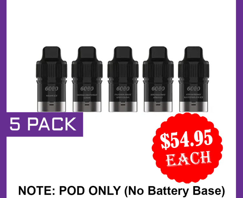 IGET BAR PLUS – POD ONLY – 5 PACK – 6000 PUFFS (No Battery Base) IGET BAR PLUS – POD ONLY – 5 PACK – 6000 PUFFS (No Battery Base)