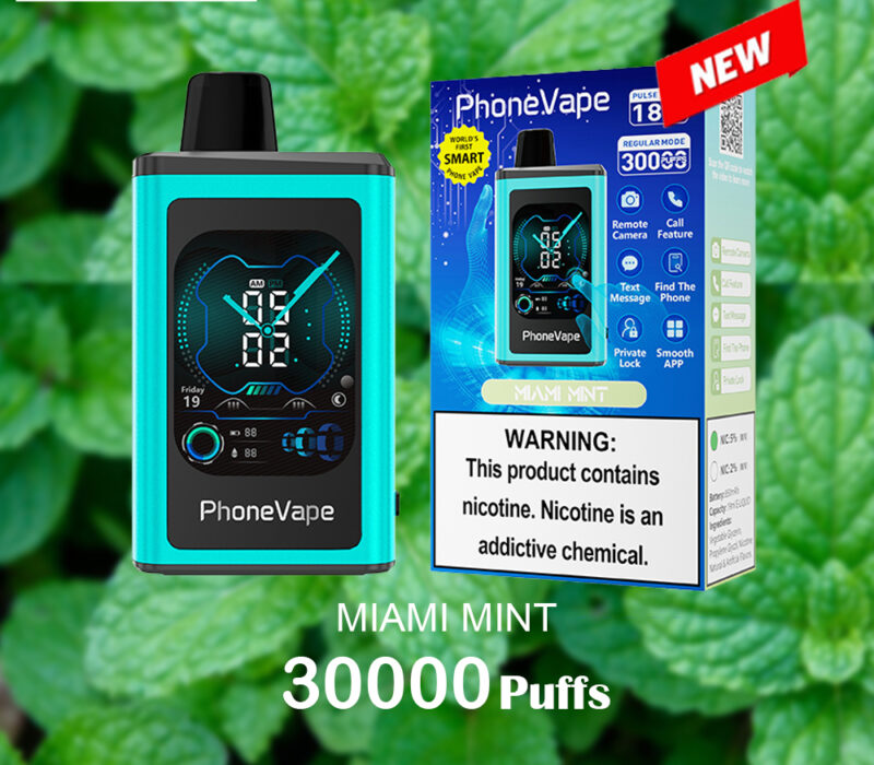 JNR PhoneVape MIAMI MINT - 30000 PUFFS JNR PhoneVape MIAMI MINT - 30000 PUFFS