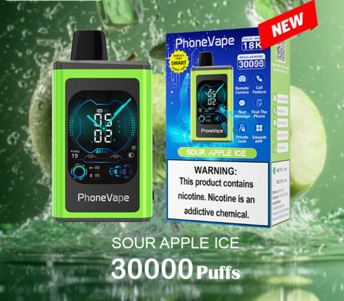 JNR PhoneVape SOUR APPLE ICE - 30000 PUFFS JNR PhoneVape SOUR APPLE ICE - 30000 PUFFS