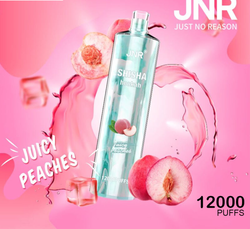 JNR SHISHA HOOKAH - JUICY PEACHES - 12000 PUFFS JNR SHISHA HOOKAH - JUICY PEACHES - 12000 PUFFS