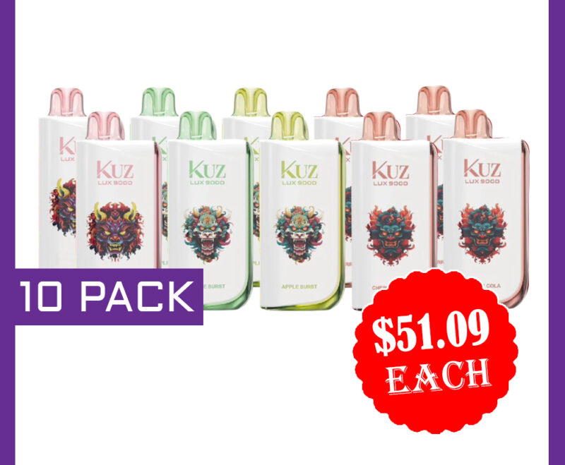KUZ LUX 9000 PUFFS - 10 PACK