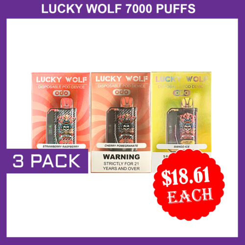 LUCKY WOLF 7000 PUFFS - 3 PACK