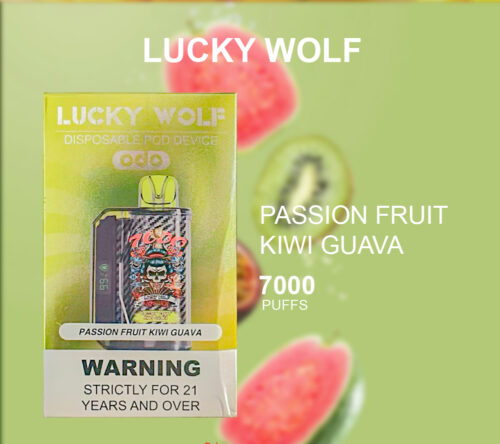 LUCKY WOLF PASSION FRUIT KIWI GUAVA - 7000 PUFFS