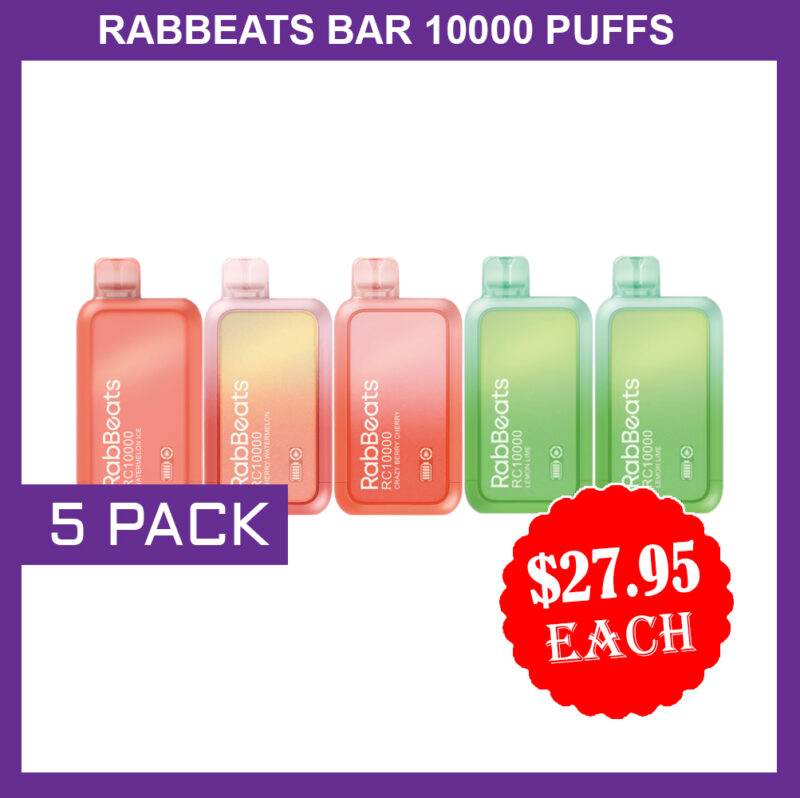 RABBEATS 10000 PUFFS - 5 PACK